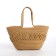 Female wicker bag without fastening, beige color