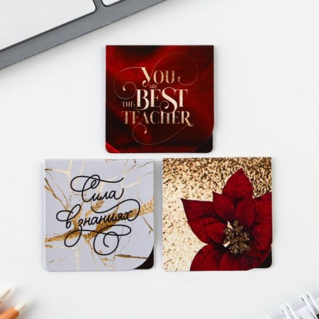 Gift set "Teacher No. 1": A5 diary, 80 sheets, pen, stickers, thermostatic 350 ml and magnetic bookmarks-14