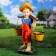 Garden figure "Boy with a rocker" 48x40x19cm