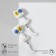 Earrings "cats", white color
