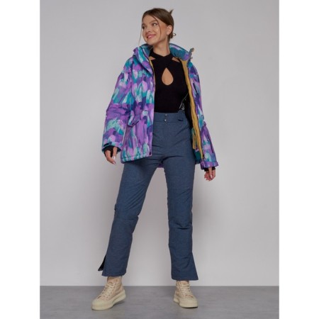 Ski jacket female winter, size 48, purple color-5