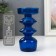 Glass of glass per 1 candle "Figure" blue 14.5x7x7 cm