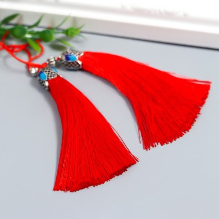 Decor for creativity textiles "Padisha brush" Red set 2 pcs 9x1 cm-1