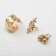 Set of earrings and cafs 4 pcs “Tenderness” composition, color gold