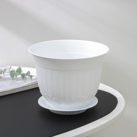 Pot with the pallet "Angara", 1.5 l, the color is white-1