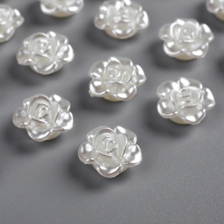 Decor for creativity Plastic "Hibiscus" Pearl set 50 pcs 1x1 cm-1