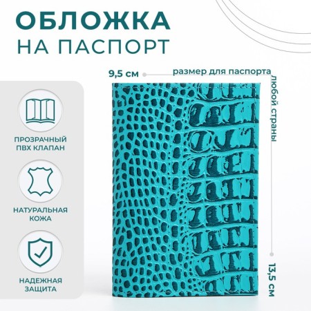 Covers for passport, turquoise color