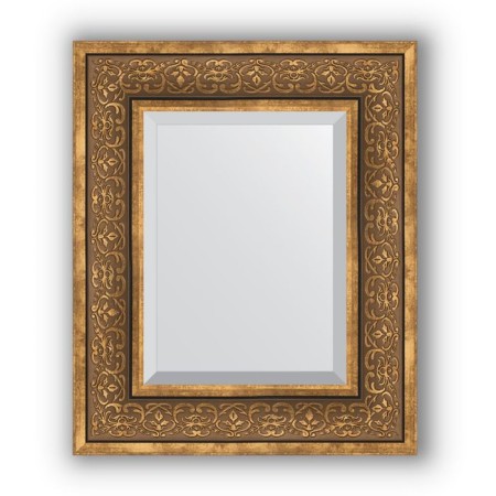 Mirror with fatset in the baguette frame - Bronze monogram 101 mm, 49 x 59 cm, evoForm