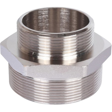 Nipple transition stout SFT-0004-002122, 2 1/2 "x2", outer thread, nickel-plated brass