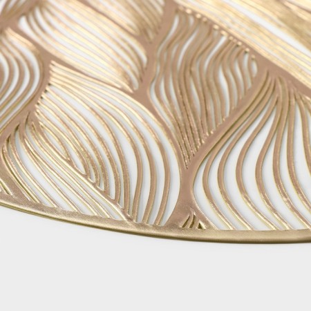 Serving napkin on the table "Waves", d = 38 cm, gold color-2