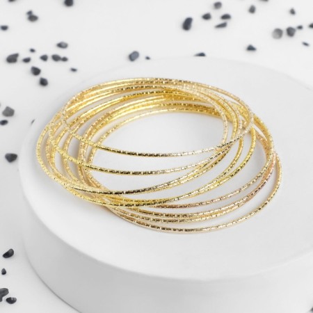 Bracelet Metal "Farm" thin thread, set 10 pieces, color gold, 6.5 cm-4