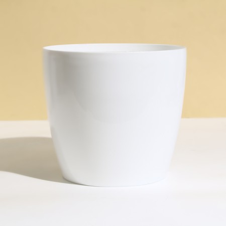 Flower pot, d = 21 cm, 5.2 l, plastic, white