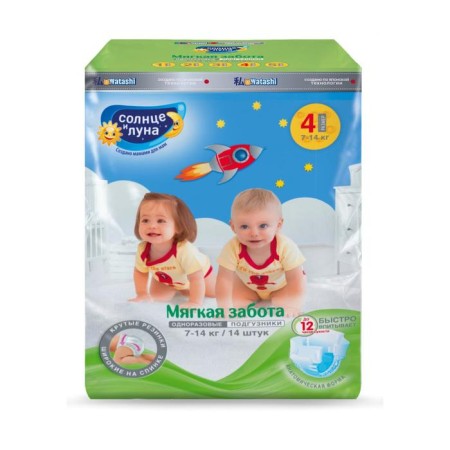 Distributes "Sun and Moon Soft Care" L (7-14 kg), 14 pcs.-1