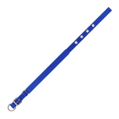 Collar "Comfort" Combined (polyester, artificial leather), 39 x 1.5 cm, Osh 26-33 cm, blue 6-4