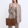 Bag Women's Tout with zipper, brown color