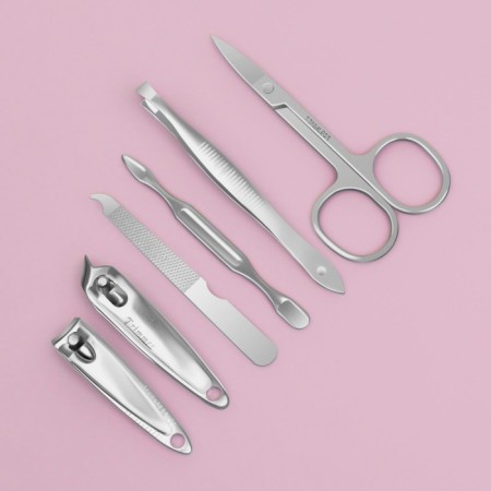 Set of manicure "emoticons", 6 items, in a case, color mix-1