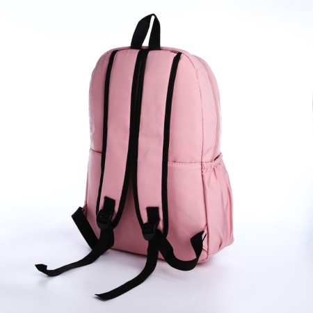 School backpack of textiles on lightning, 3 pockets, pink color-3