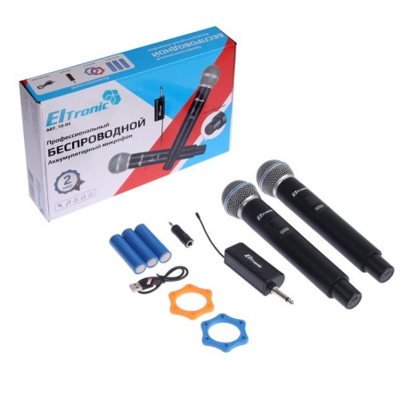 Eltronic microphones set 10-04, wireless, 2 microphones, receiver, black-14