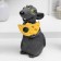 Piggy bank "Rat with cheese" dark gray, 24x16x14cm