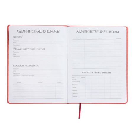 Universal diary for grades 1-11, 48 sheets, Velvet, solid cover, artificial leather, thermoting, liesse, coral-4