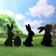 A set of garden figures "Bunnies on the lawn" 3pcs, 22x30cm/13x30cm/20x30cm, black