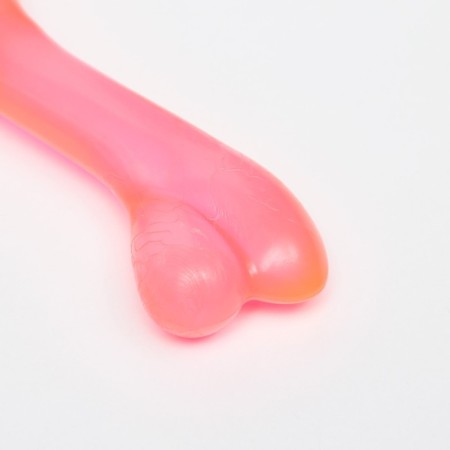 Chewing toy "Classic bone", transparent, PVC, 12.3 cm, red-3