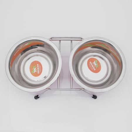 A set of 2 colored bowls on a stand, 2 x 350 ml-1