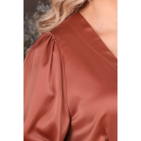 Female dress, size 52, terracotta color-2