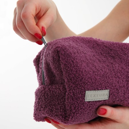 Women's road cosmetic bag with a Textura lining, purple color-6