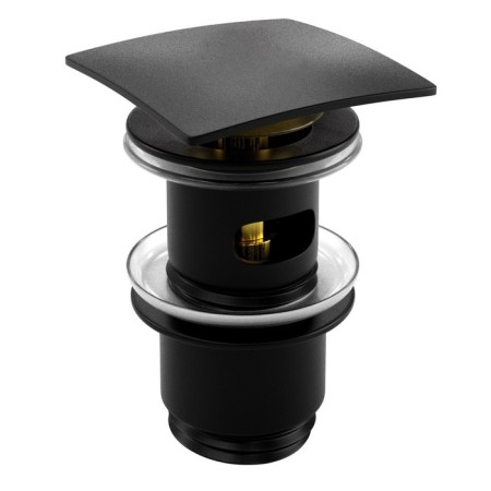 The bottom valve for the Wasserkraft A164, Push-UP, overflow, brass, black shell
