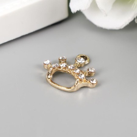 Decor for creativity metal, rhinestones "crown" gold 2x2 cm-1
