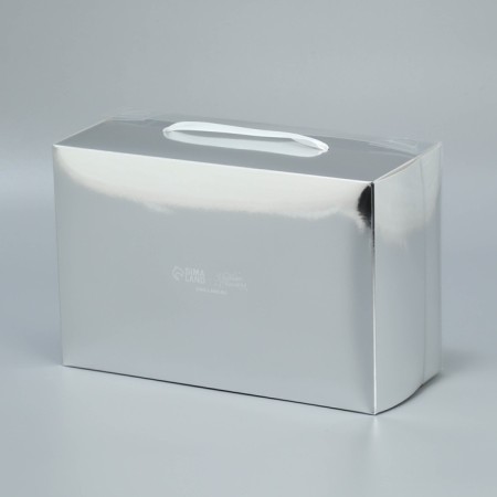 Gift folding box, packaging, "silver", 23 x 15 x 10 cm-5