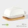 Porcelain oil on the bamboo stand Bellatenero, 320 ml, white color