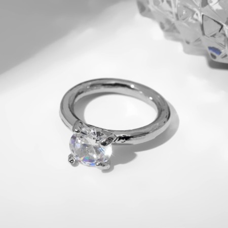 Ring "Jewelry" of the cut, white color in silver, size 16-3