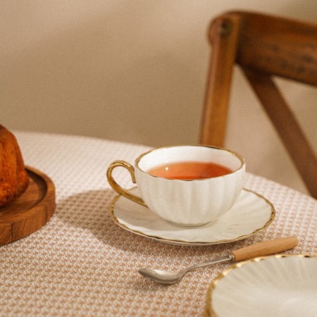 Tea steam porcelain SL Home "Garda", 2 items: a cup 200 ml, a saucer d = 15 cm, white color-6
