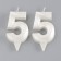 Candle in the cake jubilee "line" (set 2 in 1), number 55, pearl, 6.5 cm