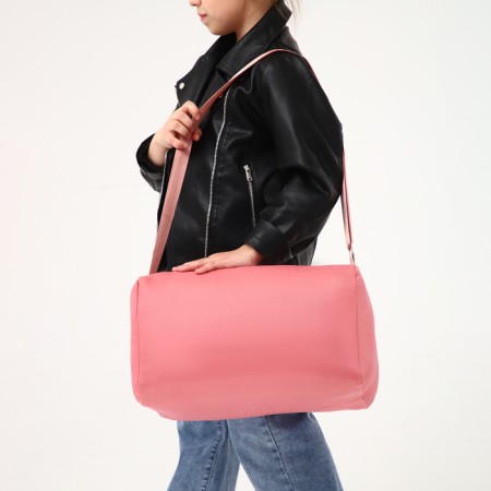 Sports bag on lightning, adjustable belt, pink color-4