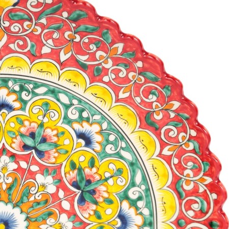 Frog oval rishtan ceramics 42cm red mix-8