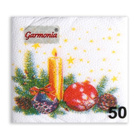 Paper Napkins "Color Harmony", 24x24 cm, 50 pcs, with a drawing "Candle"-1
