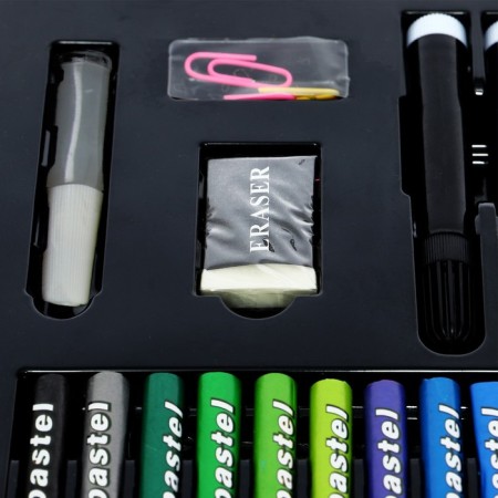 A set for drawing in a wooden box, covered with PVC, large-18
