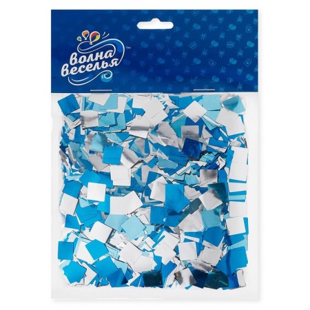 Confetti for the balloon foil square, blue mix, metallic, 1 cm, 50 g-1
