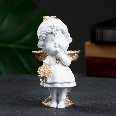 Figure "Angel with Flower" 8x7x14cm-1