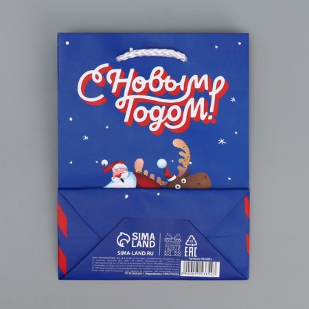 Laminated vertical package “I hurry to you”, S 12 x 15 x 5.5 cm, New Year-8
