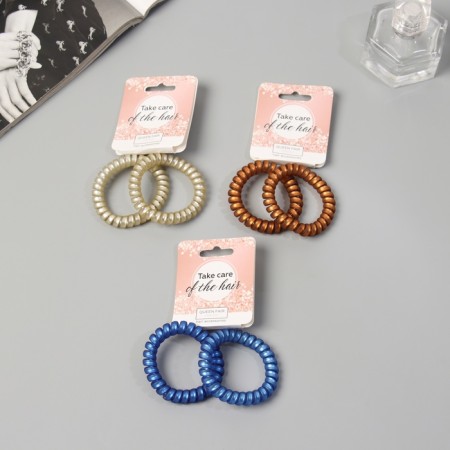 Hair gum "Spring" (set 2 pcs) matte, mix-2