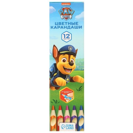 Colored pencils, 12 colors, trihedral, puppy patrol-7