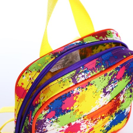 Baby backpack on zipper, external pocket, colorful color-5