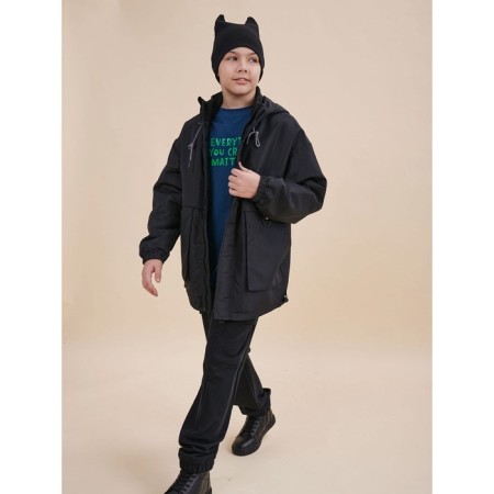 Windbreaker for boys, height 122 cm, black color-1