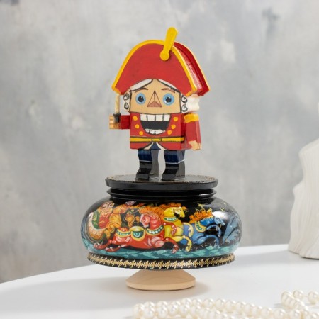 New Year. Musical souvenir "Nutcracker", three black, manual painting