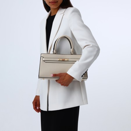 Women's bag with lightning, textura, average size, milk color-8