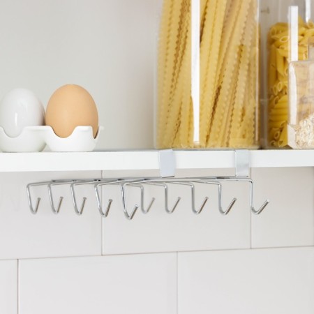 Holder for mugs suspended for 10 items of the share, 27.5 × 14 × 6.5 cm, silver color-2